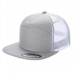 WAYCAP 7FTM 7 Panel Flat Bill Trucker Cap Mesh Back