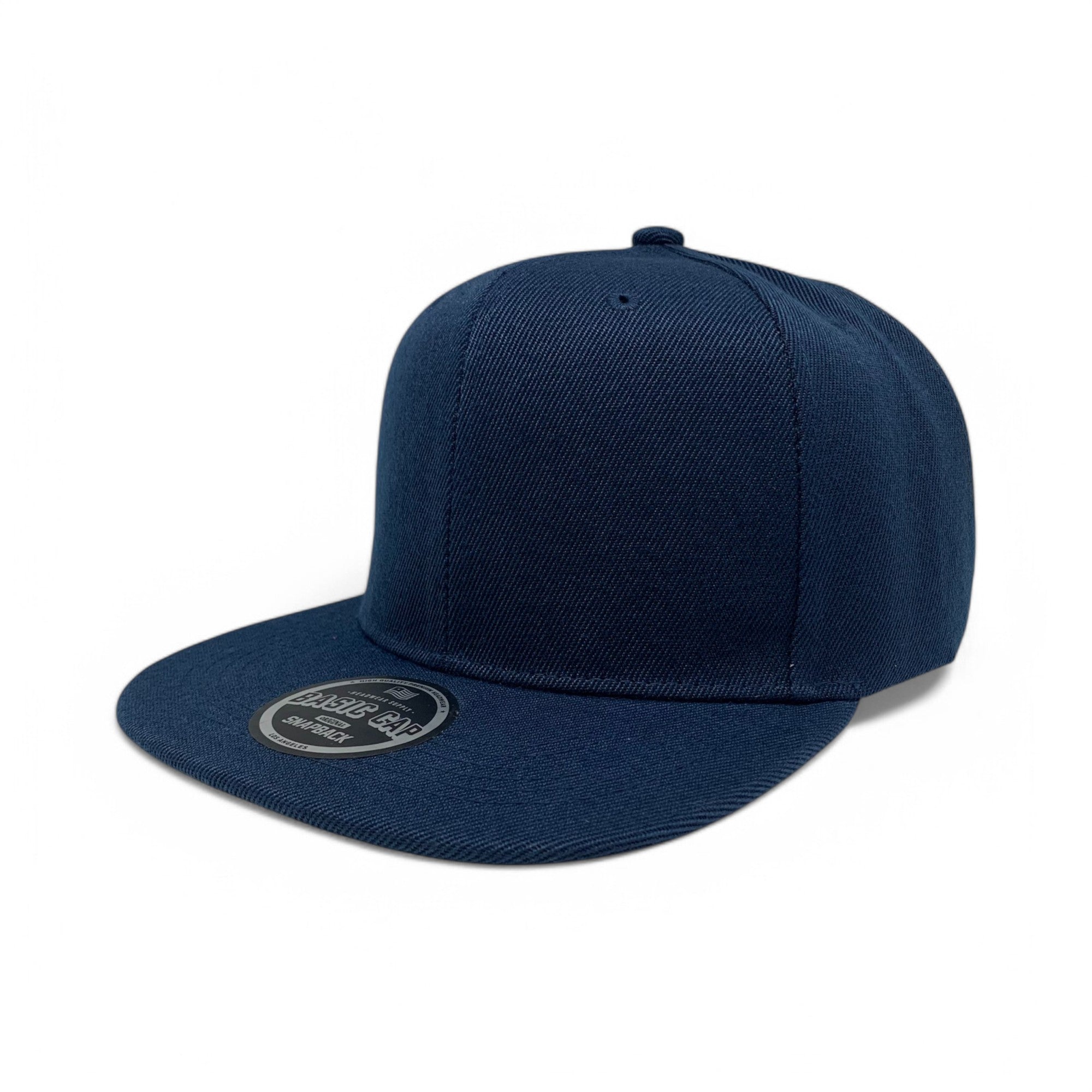 Basic Cap Plain Poly Snapback Hat 8002