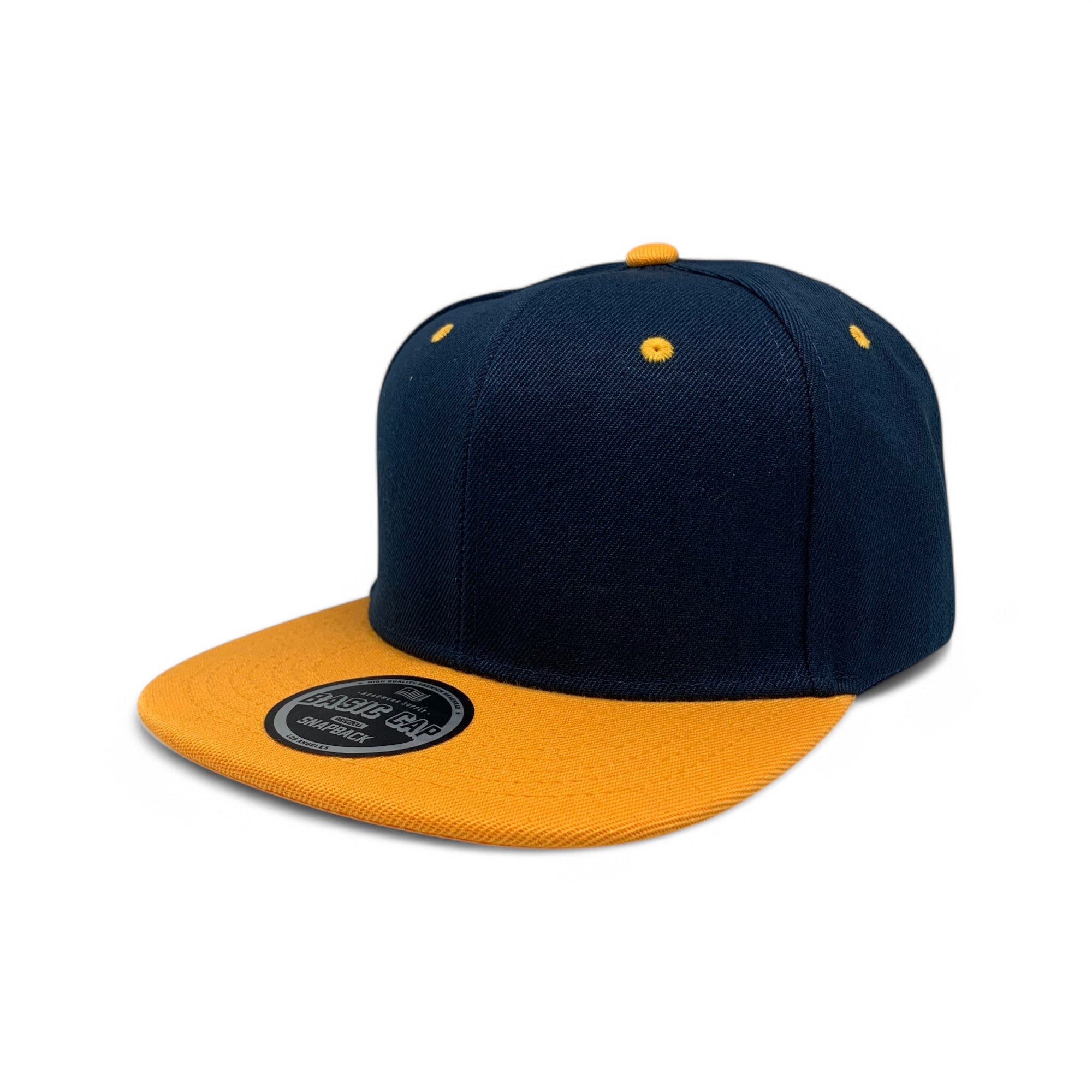 Basic Cap Plain Poly Snapback Hat 8002