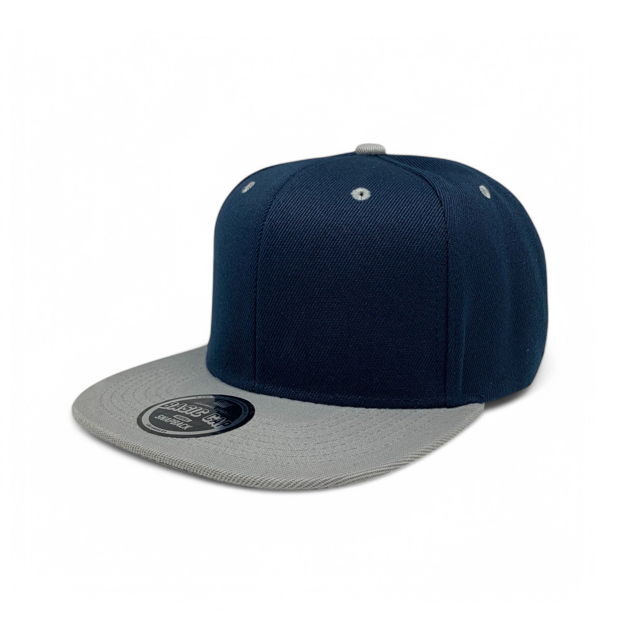 Basic Cap Plain Poly Snapback Hat 8002