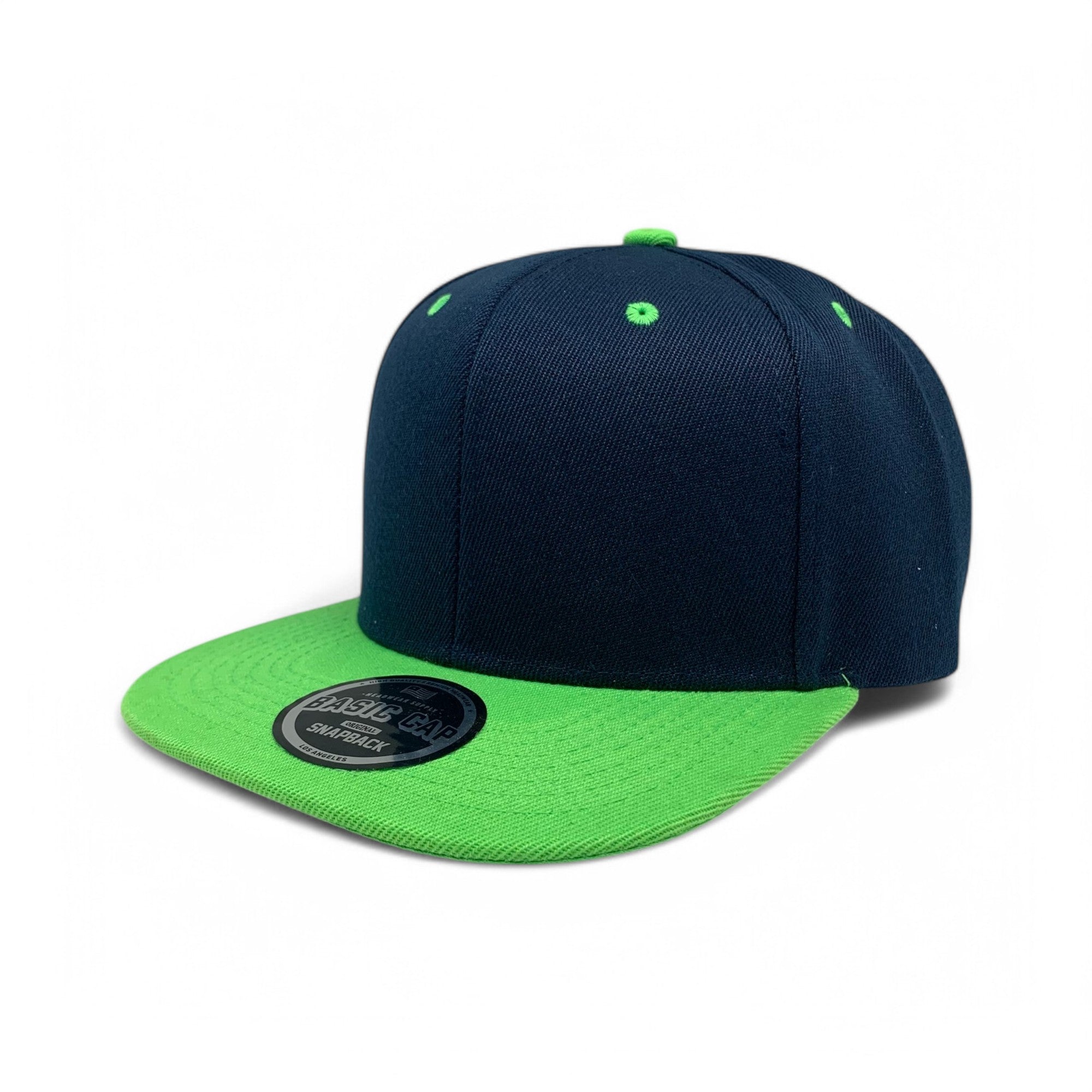 Basic Cap Plain Poly Snapback Hat 8002