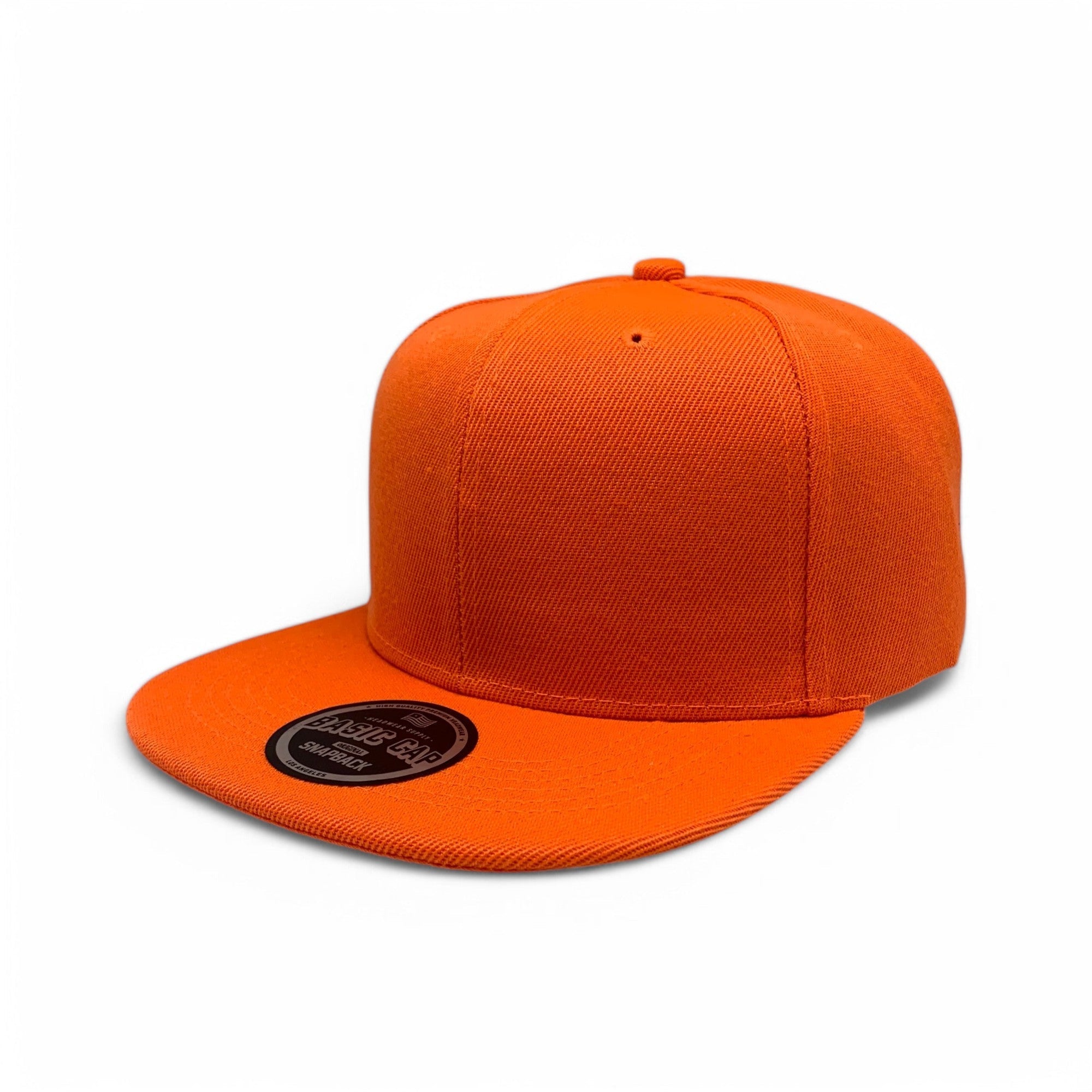 Basic Cap Plain Poly Snapback Hat 8002