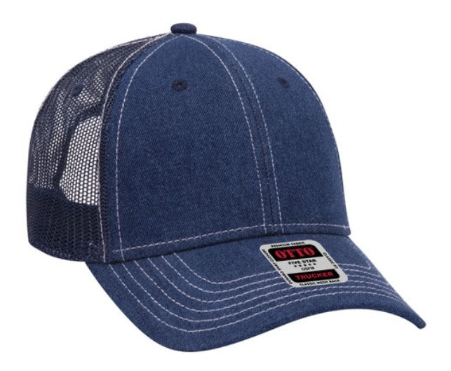 Otto Washed Denim Low Profile Pro Style Mesh Back