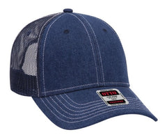 Otto Washed Denim Low Profile Pro Style Mesh Back