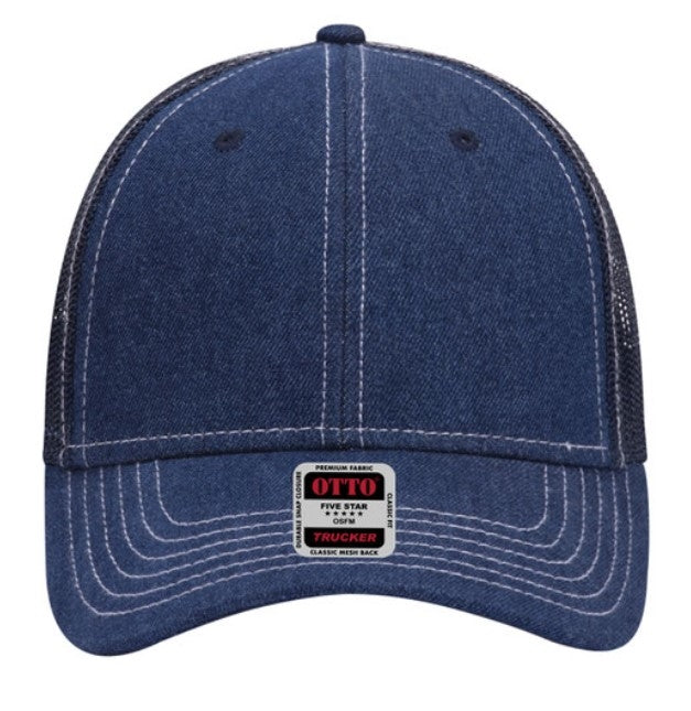 Otto Washed Denim Low Profile Pro Style Mesh Back