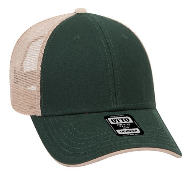 Otto Cotton Twill Colored Edge Visor Low Profile Pro Style Meshback Cap
