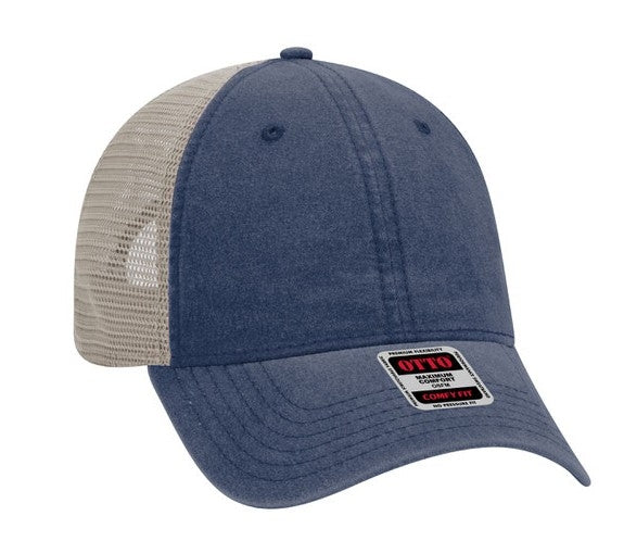 Otto 6 Panel Relaxed Low Pro Washed Pigment Dyed Cotton Twill Soft Mesh Back