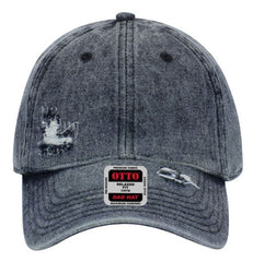 Otto 6 Panel Low Profile Distressed Snow Wash Denim Cap