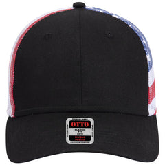 Otto American Flag Mesh Back Cotton Twill 6 Panel Low Profile