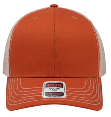 OTTO Cap 6 Panel Adult and Youth Poly Cotton Mid Profile Mesh Back Trucker Hat