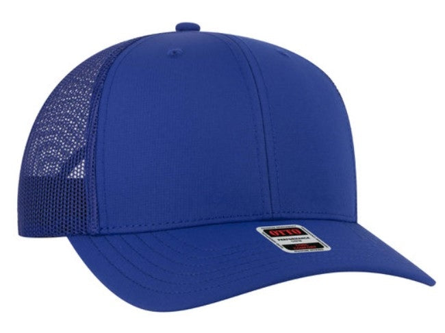 OTTO 6 Panel Mid Profile Polyester Pongee Front Mesh Back Trucker Hat