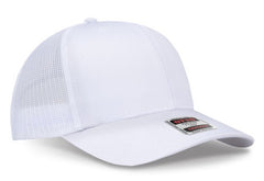 OTTO Cap 6 Panel Adult and Youth Poly Cotton Mid Profile Mesh Back Trucker Hat 112-1