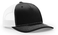 Richardson 5 Panel Seamless Front Trucker Twill Mesh Snapback Hat 112FP