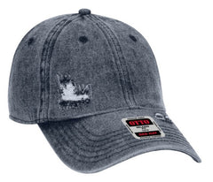 Otto 6 Panel Low Profile Distressed Snow Wash Denim Cap 104-1250