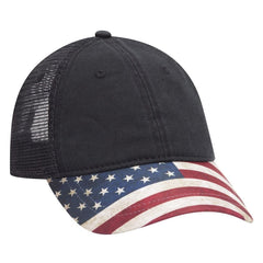 Otto American Flag Visor Garment Washed Superior Soft Mesh Back 121-1281