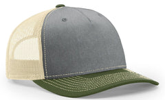 Richardson 5 Panel Seamless Front Trucker Twill Mesh Snapback Hat 112FP