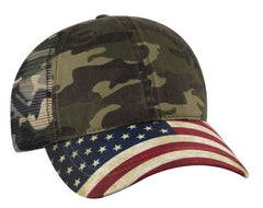 Otto American Flag Visor Garment Washed Superior Soft Mesh Back 121-1281