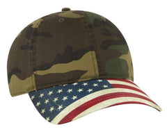 Otto Cap 6 Panel Low Profile Distressed Flag Bill 80-1180
