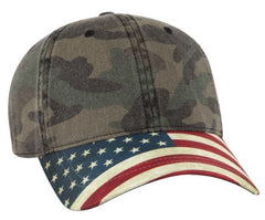 Otto Cap 6 Panel Low Profile Distressed Flag Bill 80-1180
