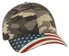 Otto Cap 6 Panel Low Profile Distressed Flag Bill 80-1180