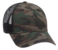 OTTO Cap Camo 6 Panel Low Profile Trucker Mesh 105-1247