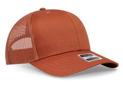 OTTO Cap 6 Panel Adult and Youth Poly Cotton Mid Profile Mesh Back Trucker Hat 112-1