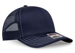 OTTO Cap 6 Panel Adult and Youth Poly Cotton Mid Profile Mesh Back Trucker Hat 112-1
