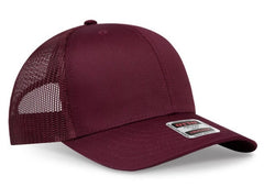 OTTO Cap 6 Panel Adult and Youth Poly Cotton Mid Profile Mesh Back Trucker Hat 112-1