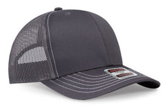 OTTO Cap 6 Panel Adult and Youth Poly Cotton Mid Profile Mesh Back Trucker Hat 112-1