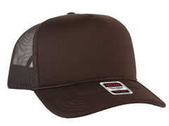 OTTO Cap 5 Panel High Crown Polyester Foam Front Mesh Back Trucker Hat 3932-1