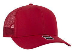 OTTO 6 Panel Mid Profile Polyester Pongee Front Mesh Back Trucker Hat 112-3