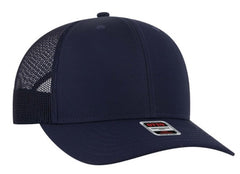 OTTO 6 Panel Mid Profile Polyester Pongee Front Mesh Back Trucker Hat 112-3