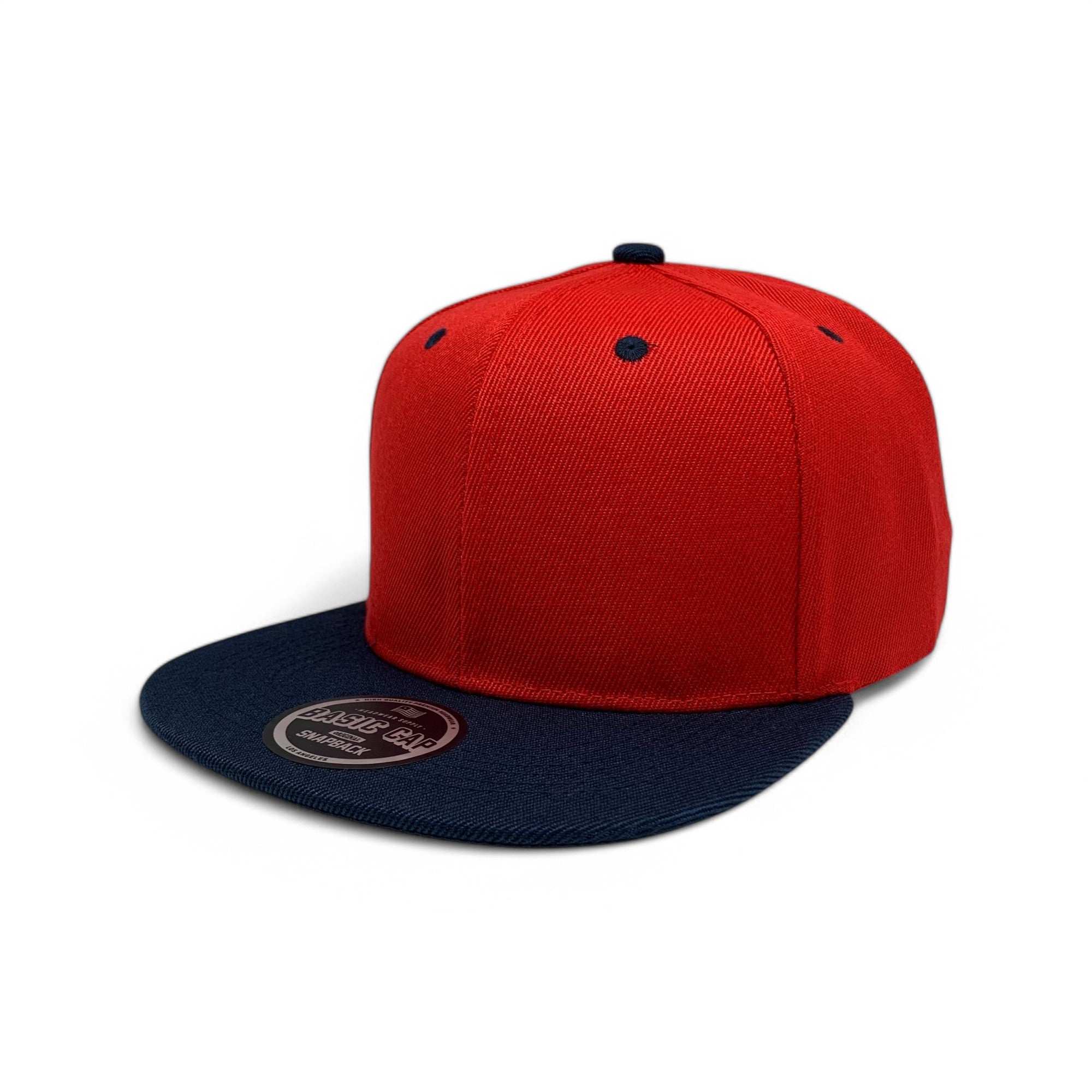 Basic Cap Plain Poly Snapback Hat 8002