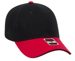 OTTO Cap 6 Panel Low Profile Baseball Cap Brushed Bull Denim Sandwich Visor 23-255