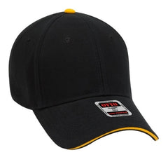 OTTO Cap 6 Panel Low Profile Baseball Cap Brushed Bull Denim Sandwich Visor 23-255