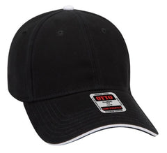 OTTO Cap 6 Panel Low Profile Baseball Cap Brushed Bull Denim Sandwich Visor 23-255