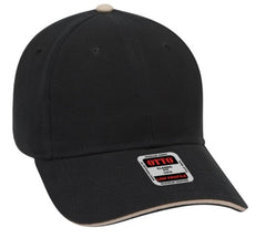 OTTO Cap 6 Panel Low Profile Baseball Cap Brushed Bull Denim Sandwich Visor 23-255