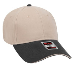 OTTO Cap 6 Panel Low Profile Baseball Cap Brushed Bull Denim Sandwich Visor 23-255