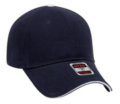 OTTO Cap 6 Panel Low Profile Baseball Cap Brushed Bull Denim Sandwich Visor 23-255