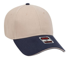 OTTO Cap 6 Panel Low Profile Baseball Cap Brushed Bull Denim Sandwich Visor 23-255