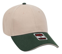 OTTO Cap 6 Panel Low Profile Baseball Cap Brushed Bull Denim Sandwich Visor 23-255