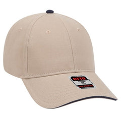 OTTO Cap 6 Panel Low Profile Baseball Cap Brushed Bull Denim Sandwich Visor 23-255