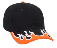 Otto Flame Pattern Brushed Cotton Twill Sandwich Visor Pro Style 58-755