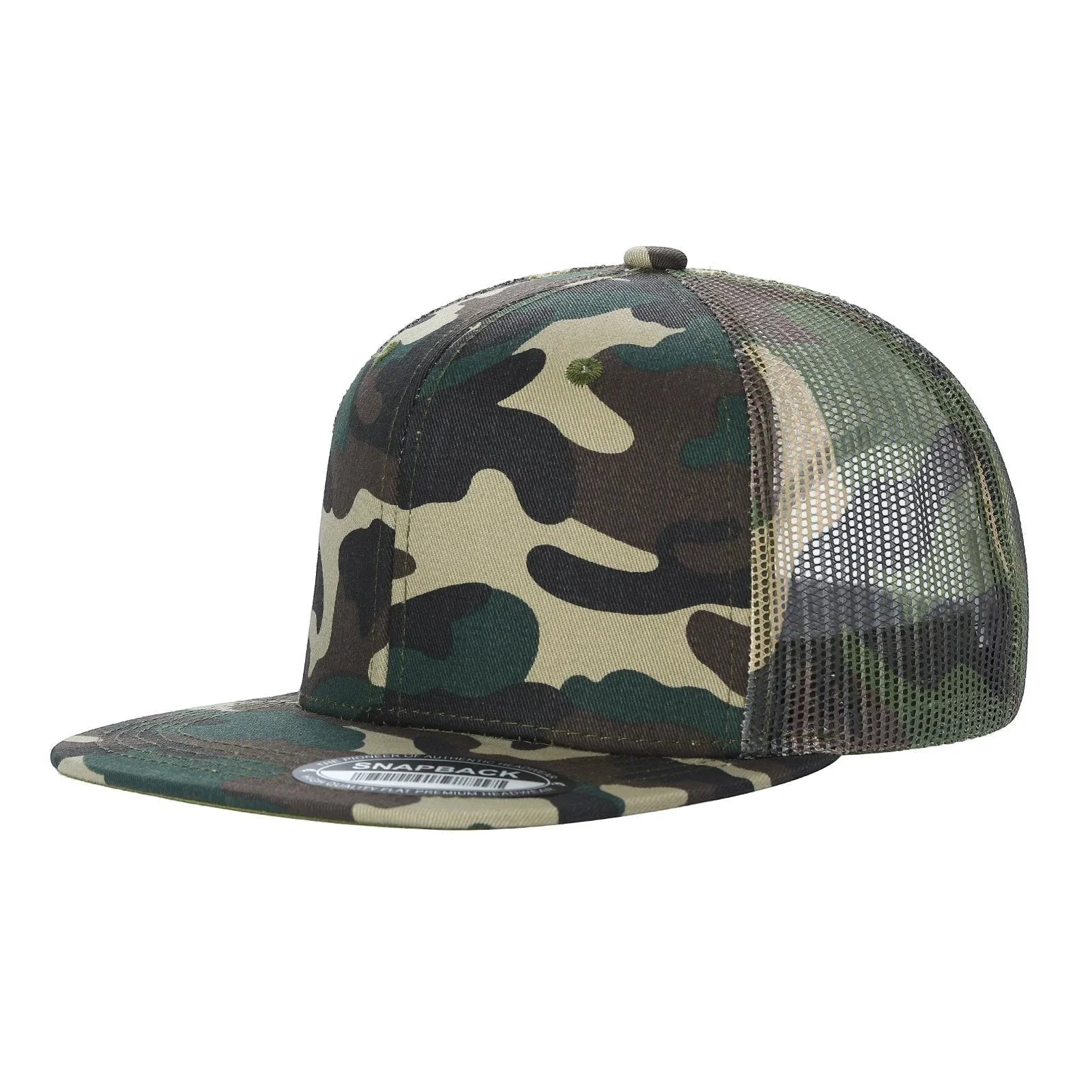 WAYCAP 6FTM 6 Panel Flat Bill Mesh Trucker Hat