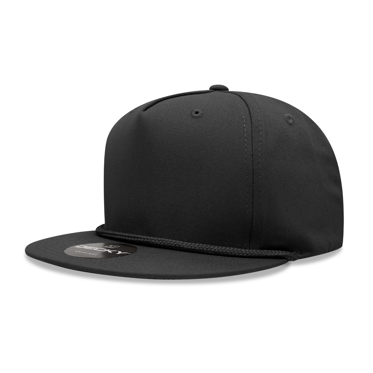 DECKY 1041 5-Panel High Profile Structured Cotton Blend Rope Hat