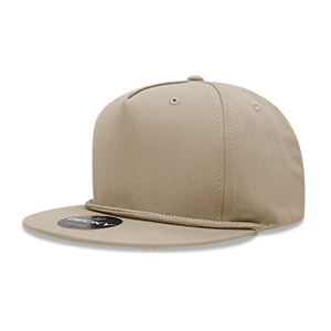 DECKY 1041 5-Panel High Profile Structured Cotton Blend Rope Hat