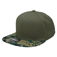 DECKY 1047 6-Panel High Profile Structured Camo Snapback Hat