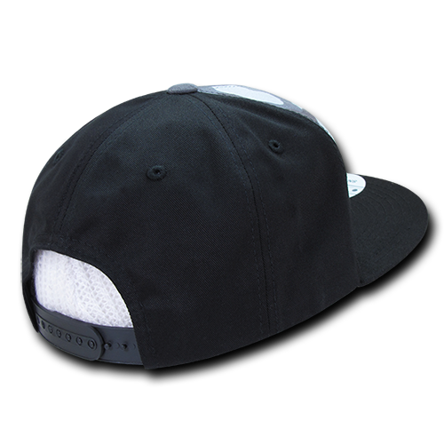 DECKY 1049 6-Panel High Profile Structured Camo Snapback Hat, Black/Urb/Black