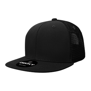 Decky 1052 6-Panel High Profile Structured Trucker Hat, Flat Bill