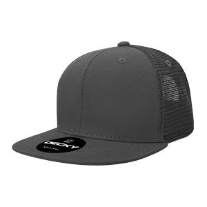 Decky 1052 6-Panel High Profile Structured Trucker Hat, Flat Bill